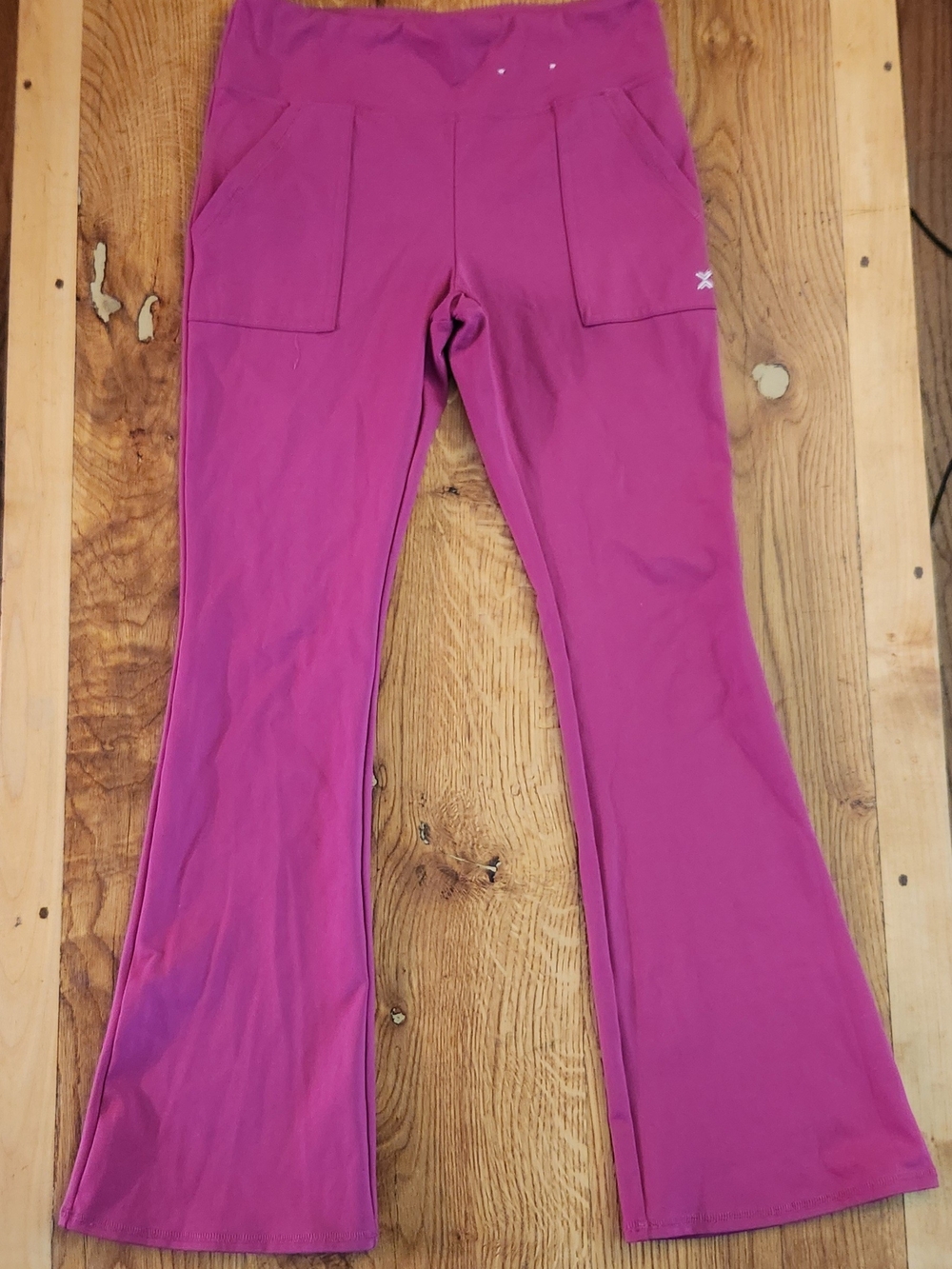 Xersion Quick-Dri Flare Active Pants with  Pockets Magenta Pink Girls Large 14